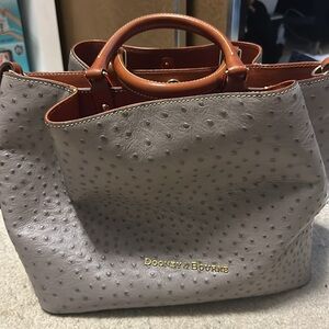 Dooney & Bourke gray leather satchel